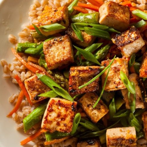 Tofu Stir Fry with Green Vegetables: Flavorful recipe.